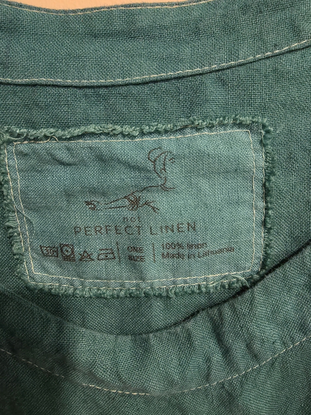 Not Perfect Linen LPN Teal Top One Size 100% Linen - Picture 4 of 6